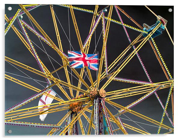 Ferris Wheel and Flags Acrylic by Bill Simpson