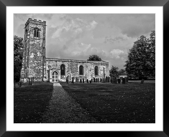 Wistow Church B&W Framed Mounted Print by Shaun White