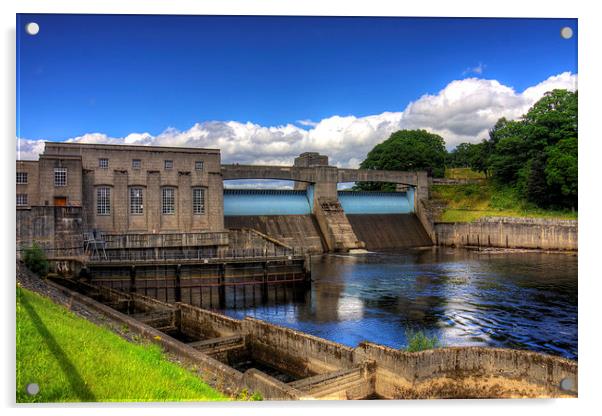 Pitlochry Dam and Fish Ladder Acrylic by Tom Gomez