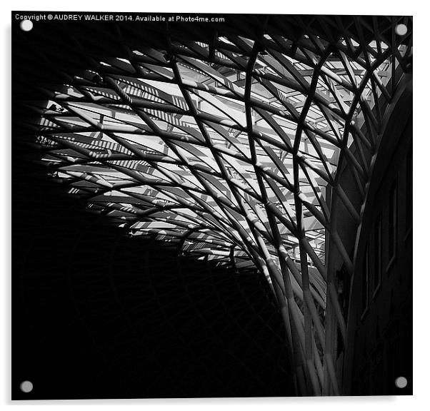 Kings Cross Station Canopy Acrylic by Audrey Walker