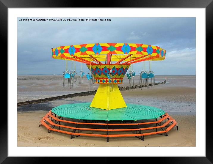 Cleethorpes fairground roundabout Framed Mounted Print by Audrey Walker