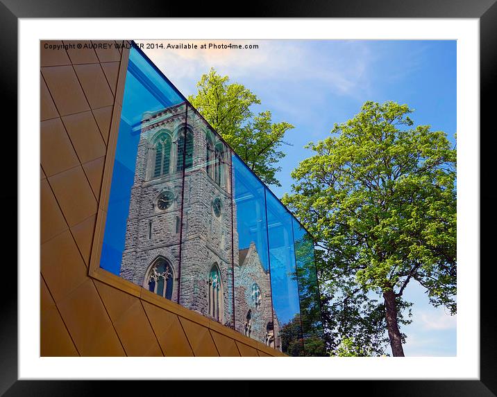 Church Reflection Framed Mounted Print by Audrey Walker