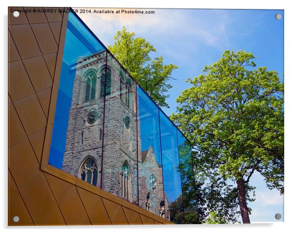 Church Reflection Acrylic by Audrey Walker