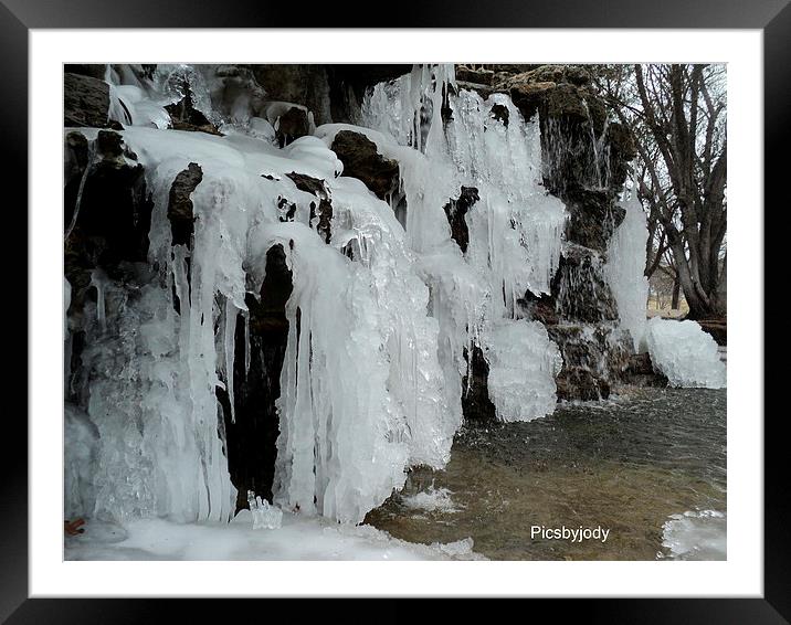 Ice on the Rocks Framed Mounted Print by Pics by Jody Adams