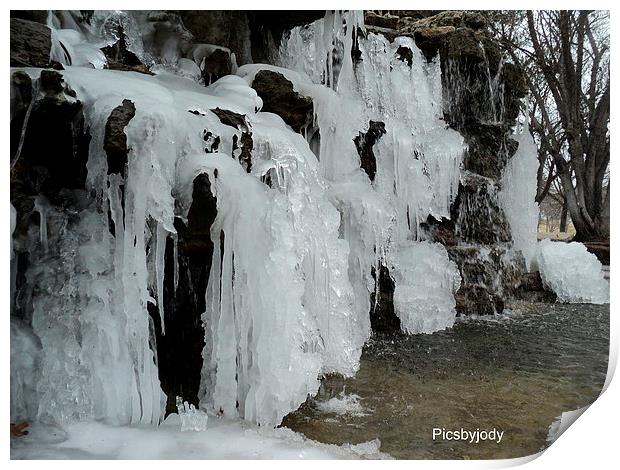 Ice on the Rocks Print by Pics by Jody Adams