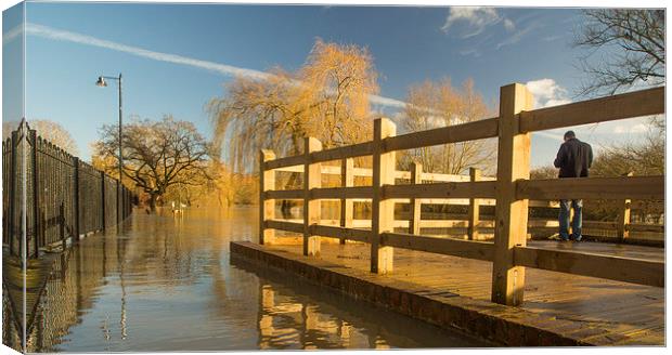 MILL ROAD COBHAM FLOODS SURREY Canvas Print by Clive Eariss