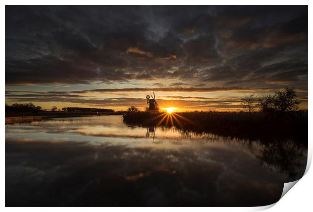 Turf Fen Sunset Print by Gail Sparks