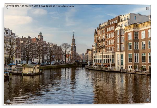The Amstel  Amsterdam Acrylic by Ann Garrett