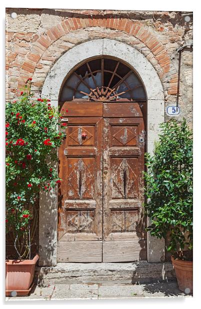 Antiquated Tuscan doorway Acrylic by Ian Duffield