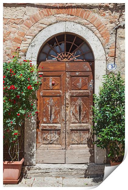 Antiquated Tuscan doorway Print by Ian Duffield