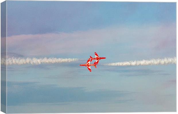 Red Arrows Crossover Canvas Print by I Burns