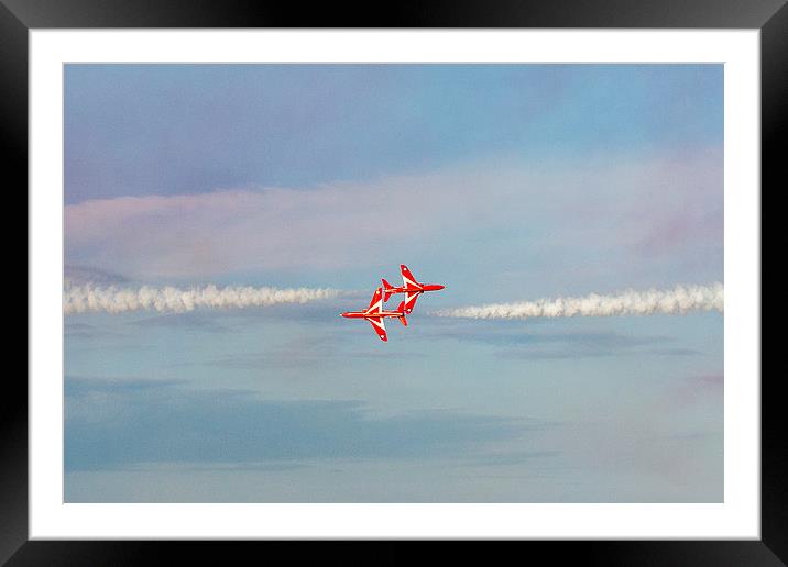 Red Arrows Crossover Framed Mounted Print by I Burns