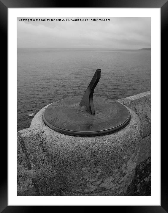 Sundial Framed Mounted Print by macaulay sanders