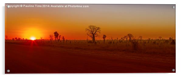 Sunset on Gibb River Road W.A Acrylic by Pauline Tims