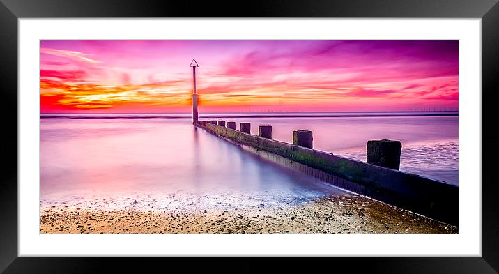 A Glowing Sunset at Rhyl Beach Framed Mounted Print by Darren Wilkes