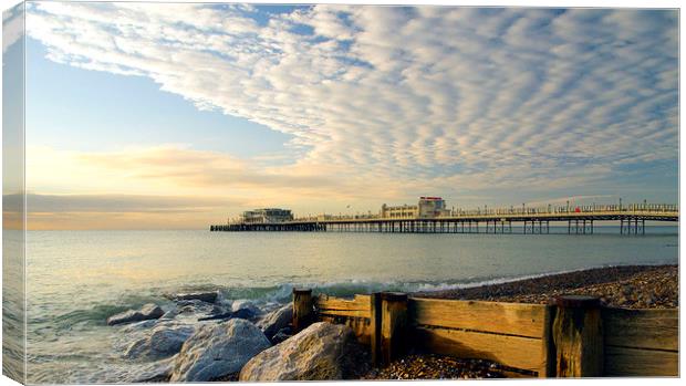 Worthing Pier Sussex Canvas Print by Clive Eariss