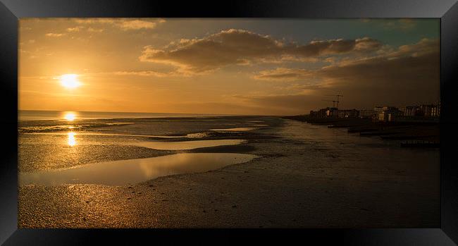 Sunset Worthing Beach Framed Print by Clive Eariss