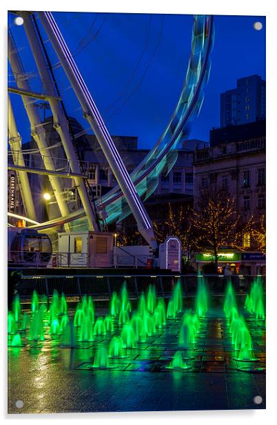 Piccadilly Fountain Acrylic by Steven Purcell