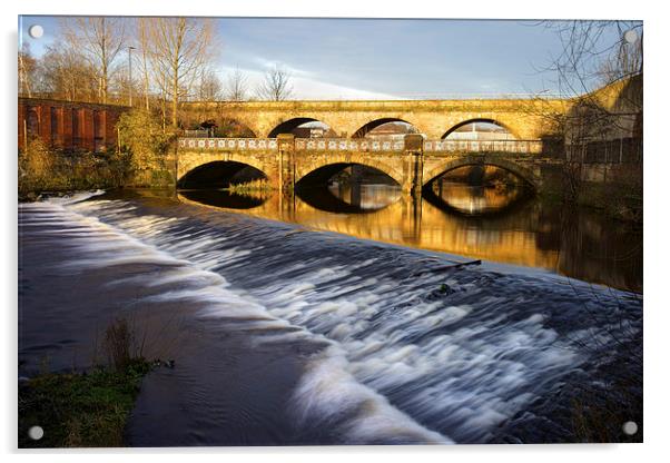 Norfolk Bridge and Burton Weir Acrylic by Darren Galpin