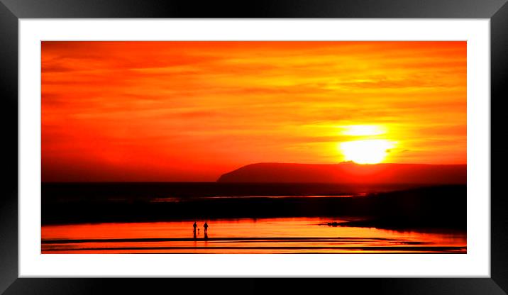 November Sunset Framed Mounted Print by Sharon Lisa Clarke