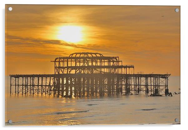 Brighton Pier Ruin (HDR) Acrylic by Stephanie Chapman