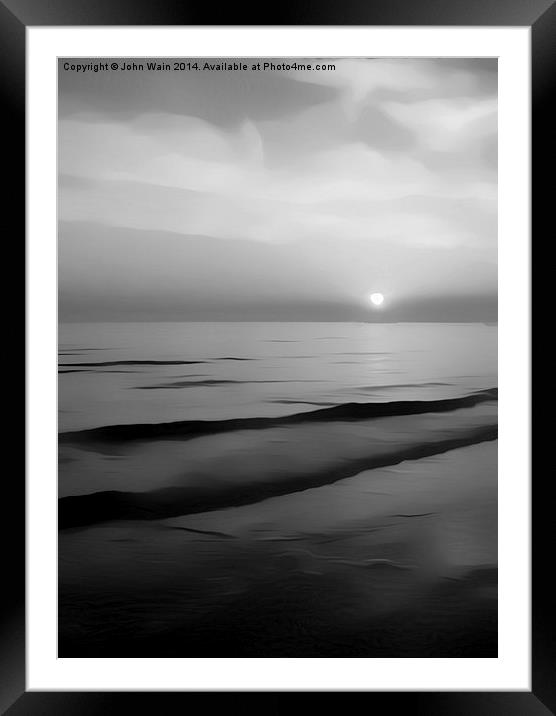 Perfect Night in Black & White Framed Mounted Print by John Wain