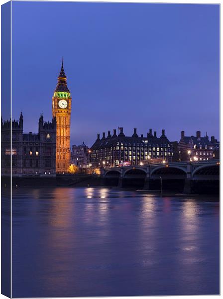 Big Ben At Night London Canvas Print by Philip Pound