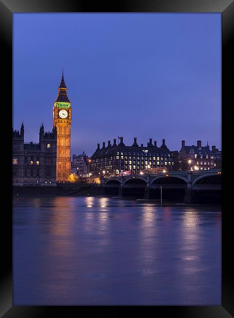 Big Ben At Night London Framed Print by Philip Pound
