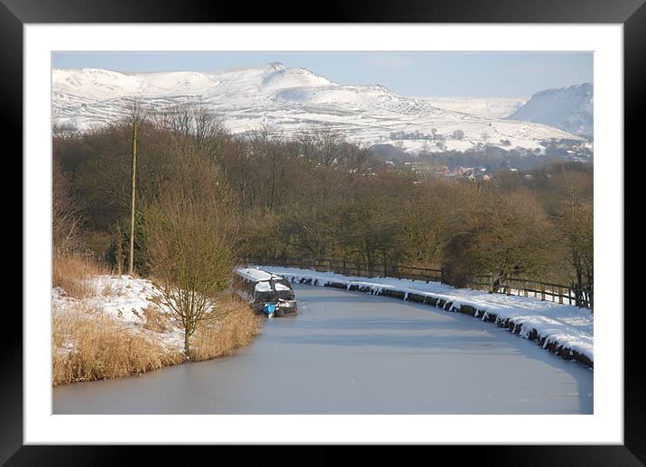 snowy canal Framed Mounted Print by JEAN FITZHUGH
