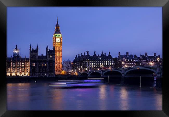 Westminster London by Night Framed Print by Philip Pound