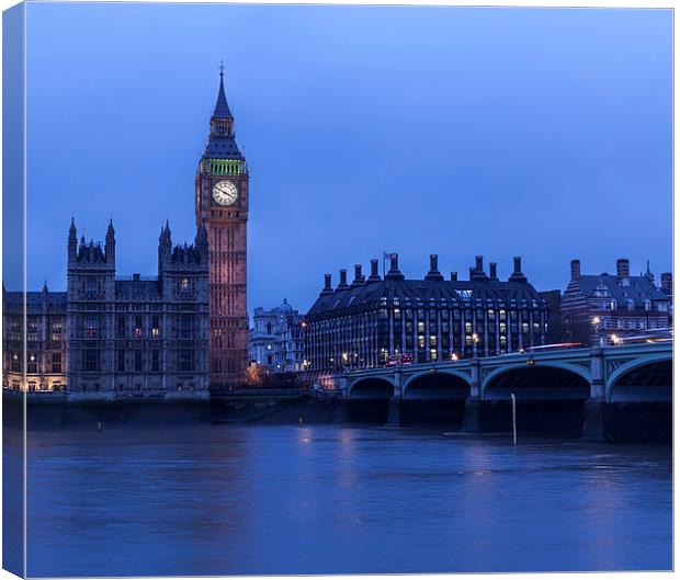 Westminster By Night Canvas Print by Philip Pound
