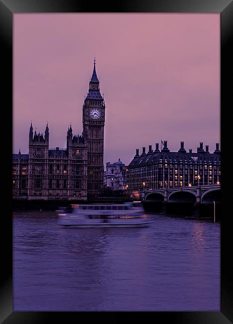 Dramatic Westminster Night Sky Framed Print by Philip Pound