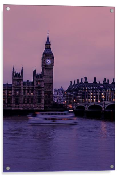 Dramatic Westminster Night Sky Acrylic by Philip Pound
