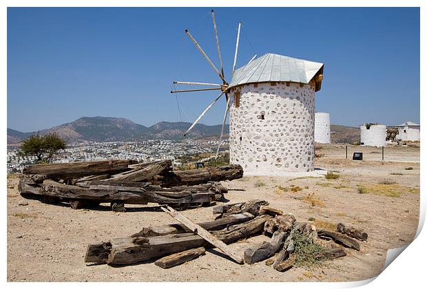 Traditional Turkish Windmill Print by Mike Higginson