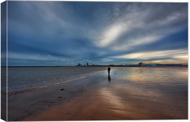 Solitude at The River Tees Canvas Print by Greg Marshall
