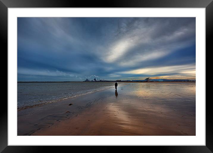Solitude at The River Tees Framed Mounted Print by Greg Marshall