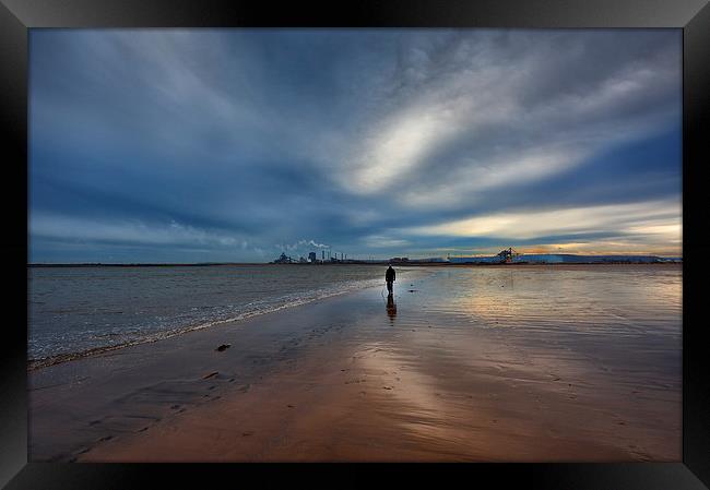 Solitude at The River Tees Framed Print by Greg Marshall