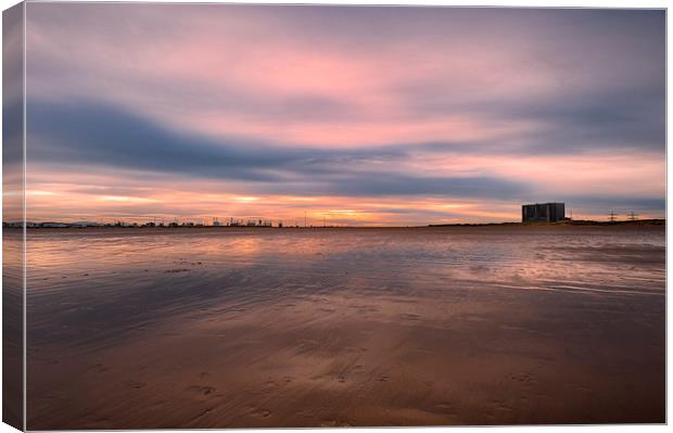 Nuclear Sunset River Tees mouth Canvas Print by Greg Marshall