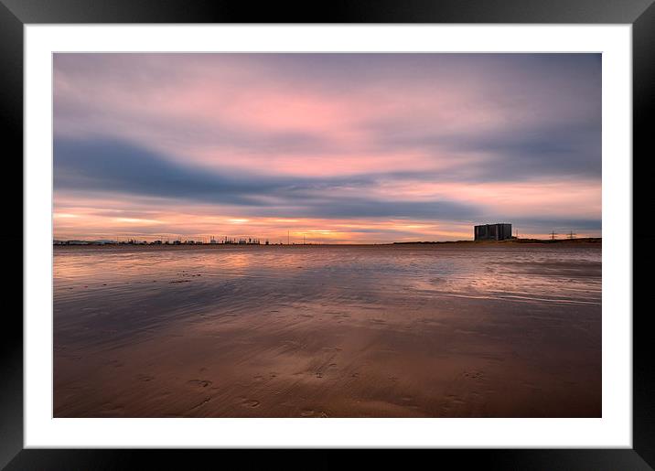 Nuclear Sunset River Tees mouth Framed Mounted Print by Greg Marshall