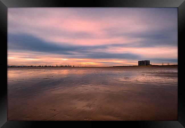 Nuclear Sunset River Tees mouth Framed Print by Greg Marshall