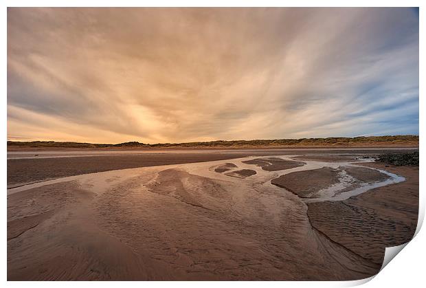 Sunsets and winter sands Print by Greg Marshall