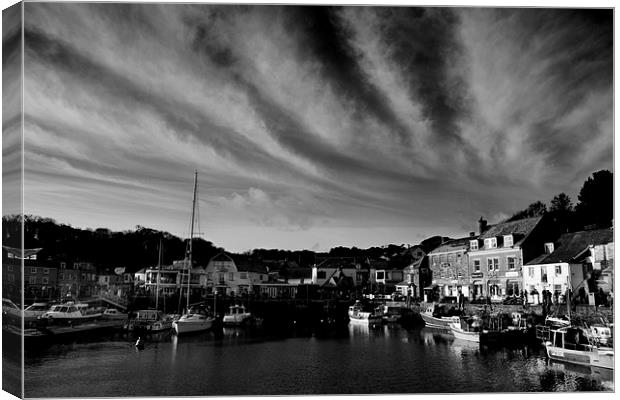 Padstow Skies in Black and White Canvas Print by Samantha Higgs