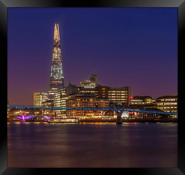 Millenium Bridge and The Shard Framed Print by Philip Pound