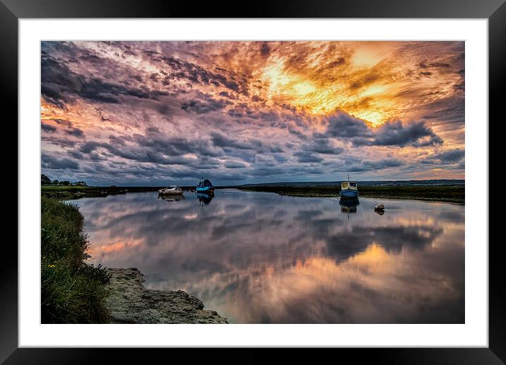 Penclawdd Sunset Framed Mounted Print by tim jones