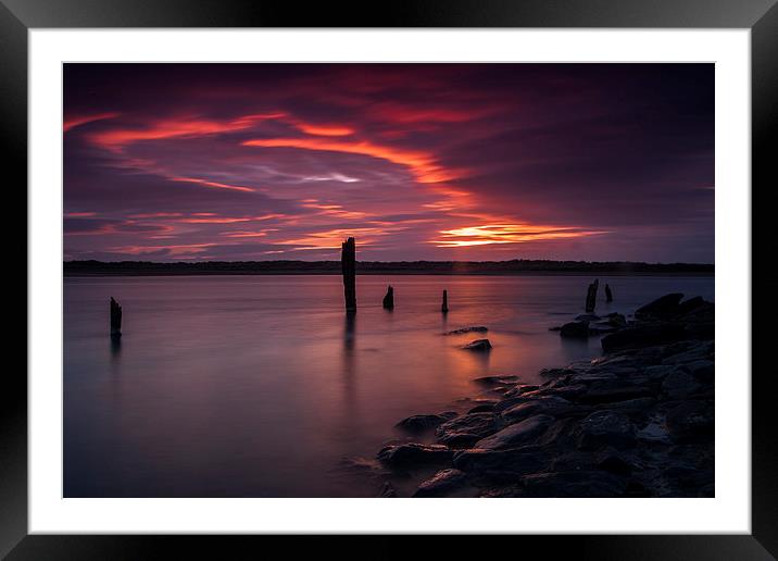Sunset silhouettes Framed Mounted Print by tim jones