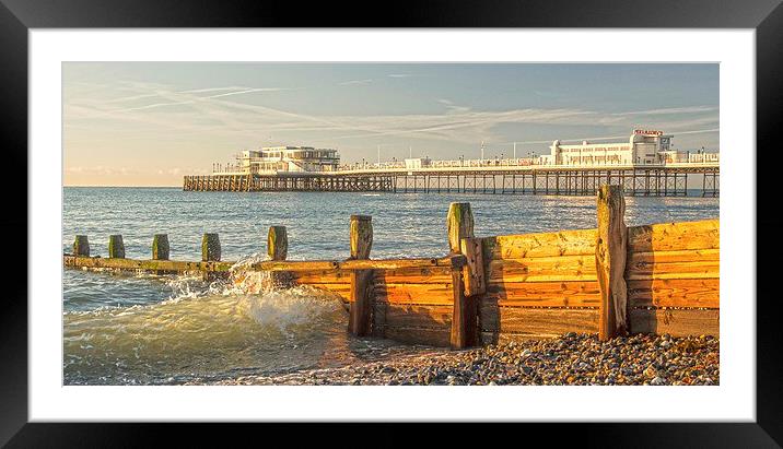 Incoming Wave Worthing Framed Mounted Print by Clive Eariss
