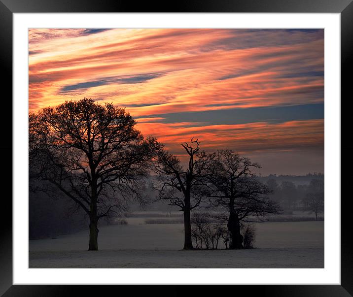 Sun Rise over Chiddingstone Framed Mounted Print by Dawn Cox