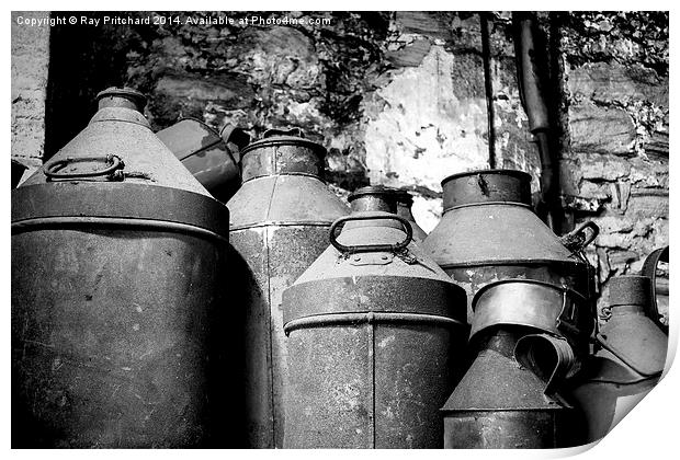 Vintage Oil Canisters Print by Ray Pritchard