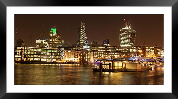 City of London By Night Framed Mounted Print by Philip Pound