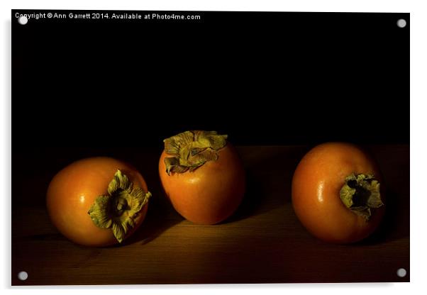 Persimmon Trio - 1 Acrylic by Ann Garrett